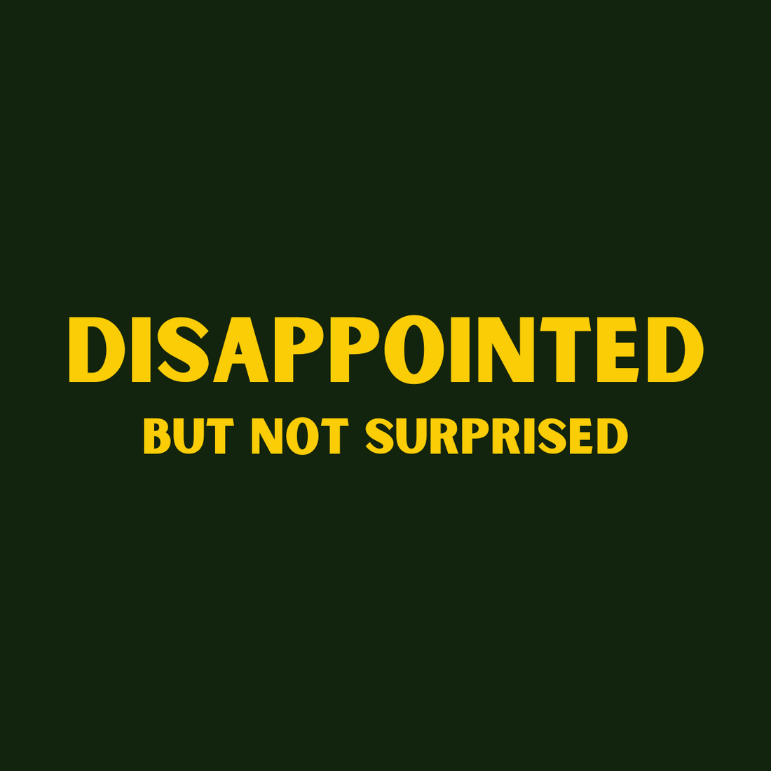DISAPPOINTED BUT NOT SURPRISED Oversized Light-Soft